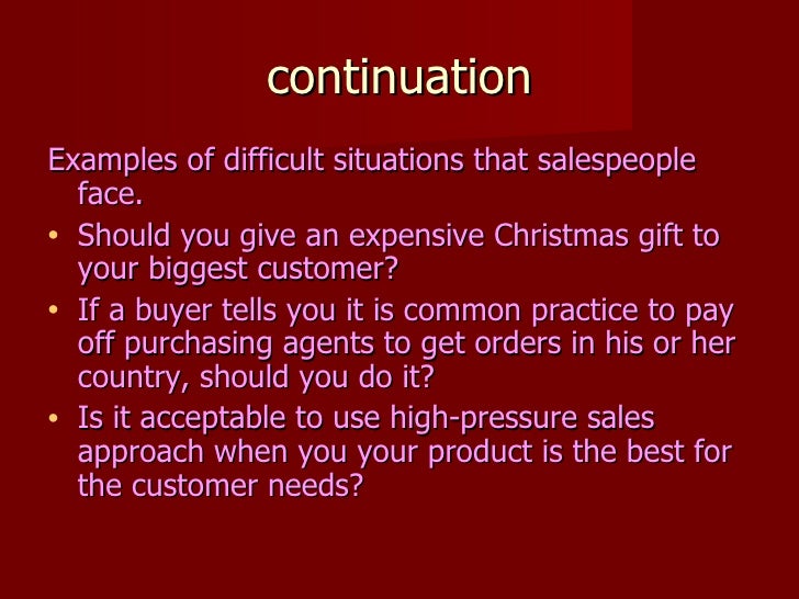 describe the ethical and legal issue in sales distribution.